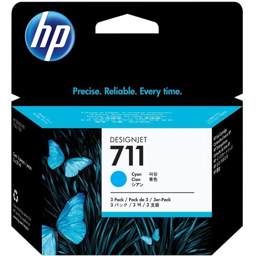 Cartucho Tinta Plotter Hp 711 Ciano 29Ml Pack C/ 3 Unidades
