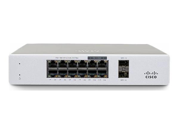 MERAKI MS130-12X CLOUD MGD. 8GE + 4X(2.5GE) 240W POE SWITCH