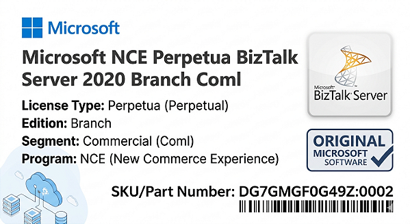 Licença Microsoft NCE BizTalk Server 2020 Perpétua