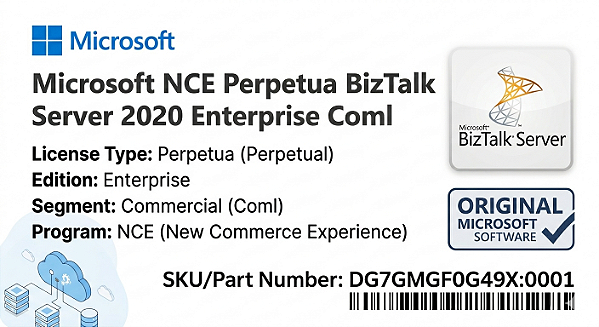 Licença Microsoft Nce Perpetua BizTalk Server 2020 Enterprise dg7gmgf0g49x-0001