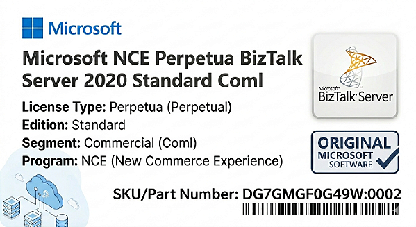 Licença Microsoft Nce Perpétua BizTalk Server 2020 Standard dg7gmgf0g49w-0002