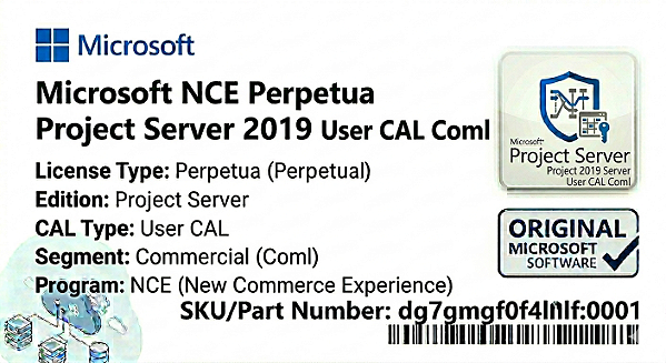 Licença Microsoft NCE Perpetua Project Server 2019 User CAL Coml dg7gmgf0f4lf-0001