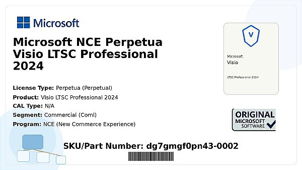 Licença Microsoft NCE Perpetua Visio LTSC Professional 2024 Coml dg7gmgf0pn43-0002