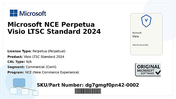 Licença Microsoft NCE Perpetua Visio LTSC Standard 2024 Coml dg7gmgf0pn42-0002