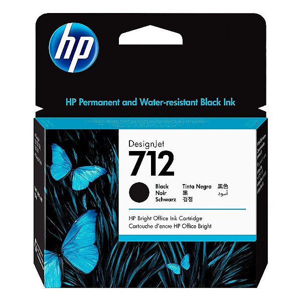 Cartucho de Tinta HP 712 Preto PLUK 80ml - 3ED71A