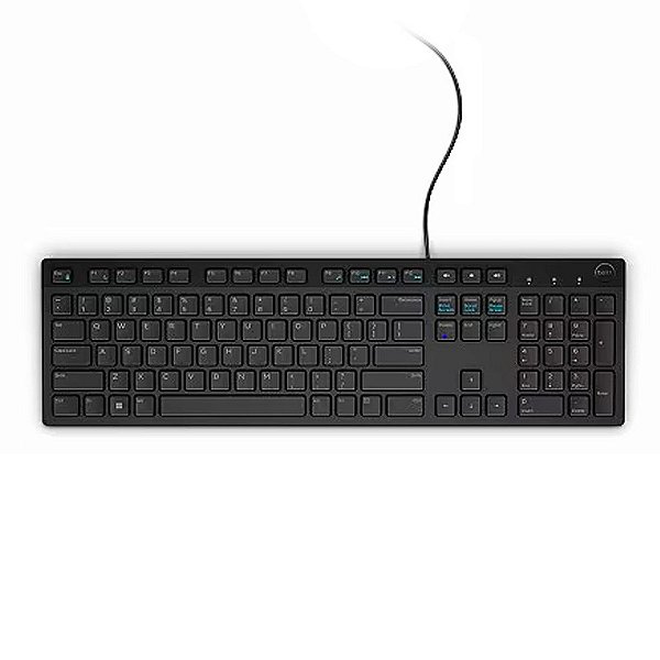 Teclado Dell KB216 CSG Multimídia com Fio Preto - 580-ADIN