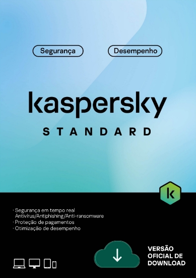 Kaspersky Antivirus Standard BR - Proteção Completa para 1 Dispositivo por 1 Ano (KL1041KDAFS-BR)