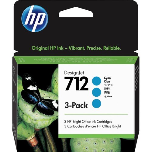 Cartucho Tinta Hp 712 Ciano 29 Ml Pack C/ 3 Unidades Uk