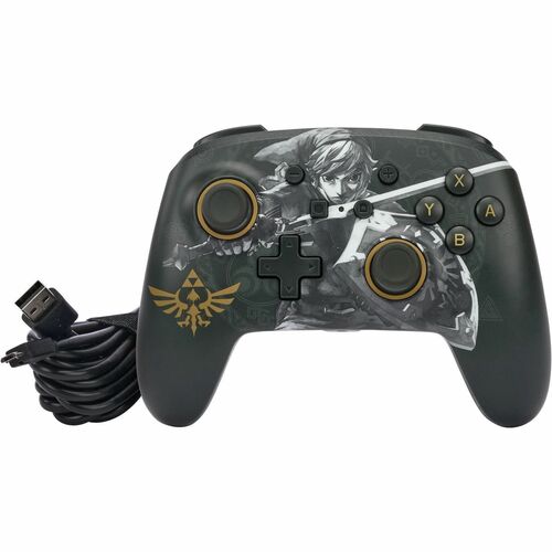 Controle Power A Com Fio Zelda Battle-Ready Link Para Nintendo