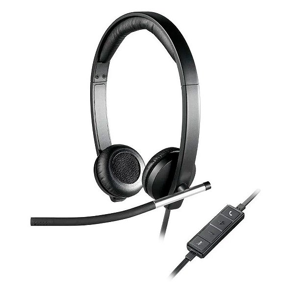 Headset Logitech H650e Estéreo com Conexão USB para Videoconferência - 981-000518