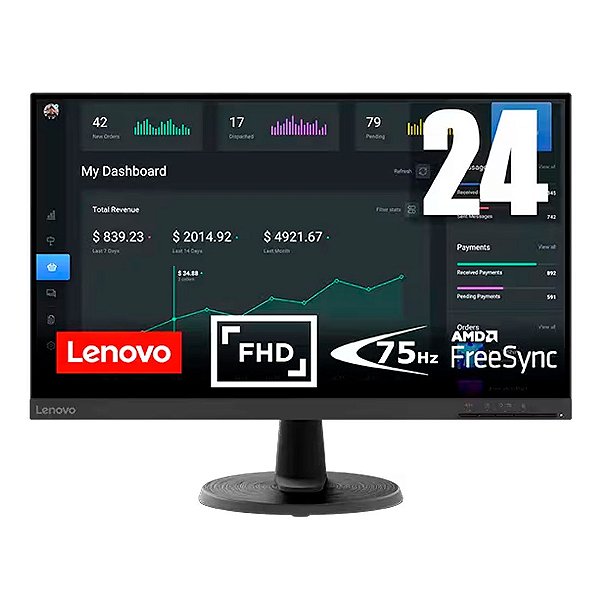 Monitor Lenovo ThinkVision E24-40 23.8" IPS - 64bamar1br