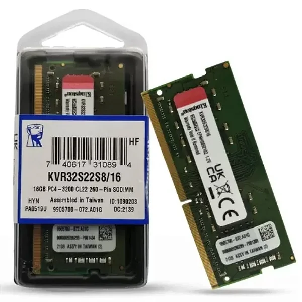 Memoria 16GB DDR4 3200MHZ 1.2V Kingston - Notebook - kvr32s22s8-16