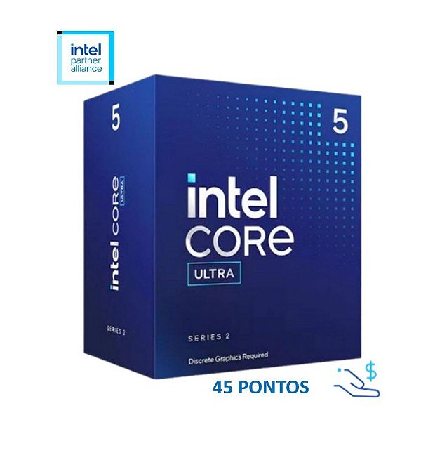 Processador Intel Core Ultra 5-225F Arrow Lake-S 4.9 Ghz 20MB - sem Video On Board - bx80768225f