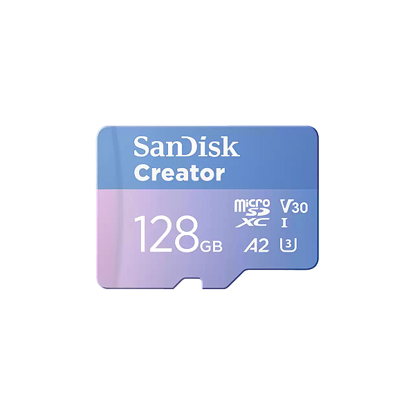 Cartao de Memoria Sandisk Creator 128GB Micro Sdxc Uhs-I U3 C/ Adaptador - sdsqxaa-128g-gn6ms