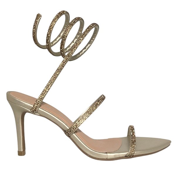 Lauren sandália strass gold