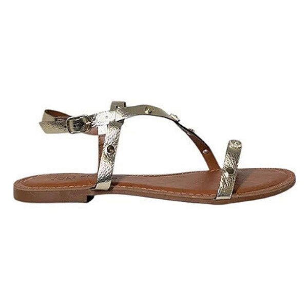 Mila rasteira tachas gold