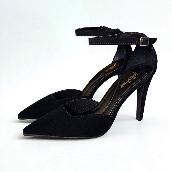 Perla scarpin nobuck preto