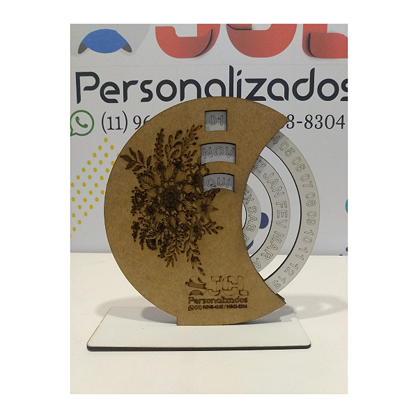Calendário de Mesa Permanente em MDF