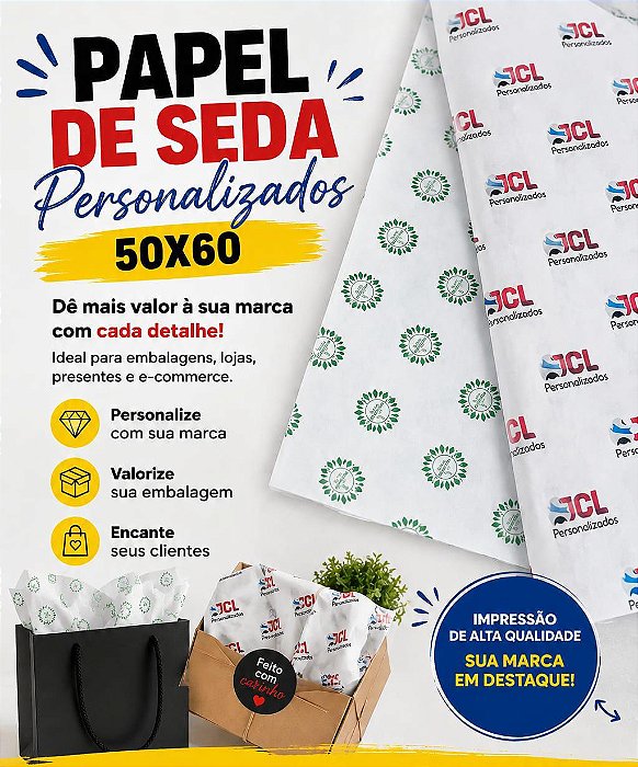 Papel Seda Personalizado em Folhas 50x60cm