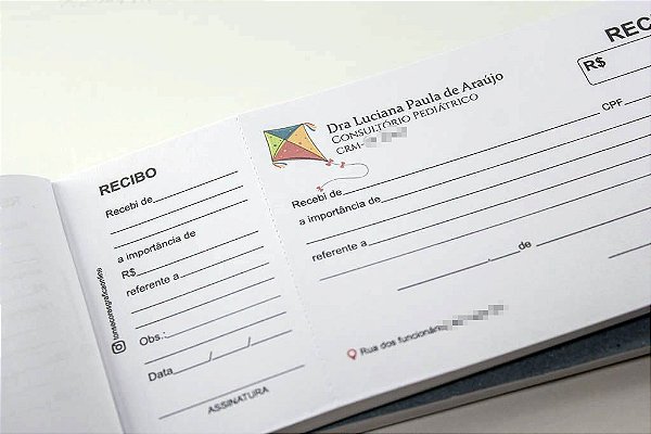 Bloco recibo 9x20cm