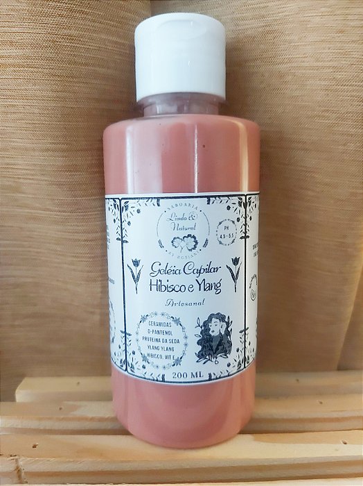 Geleia Capilar Natural Hibisco e Ylang - Finalização, Fixação, Day After, Vegana 230 ml
