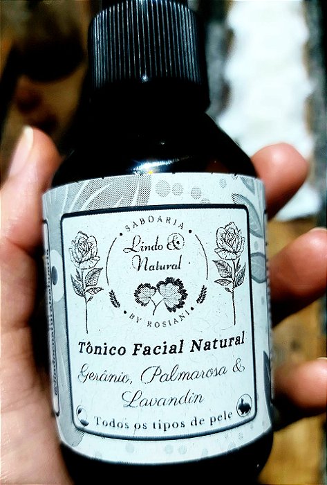 Tônico Facial e Capilar - Hibisco e Lavanda Natural - Pele Sensível, Seca ou Normal Vegano 100 ml