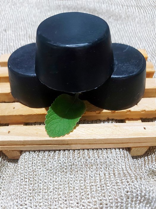 Sabonete Artesanal Argila Preta e Carvão Ativado - Estrias, Celulite, Acne - 100% Natural Vegano 60g