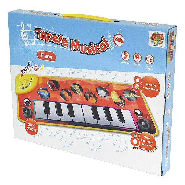 Teclado Musical com Luz e 8 Notas Musicais Kids Infantil