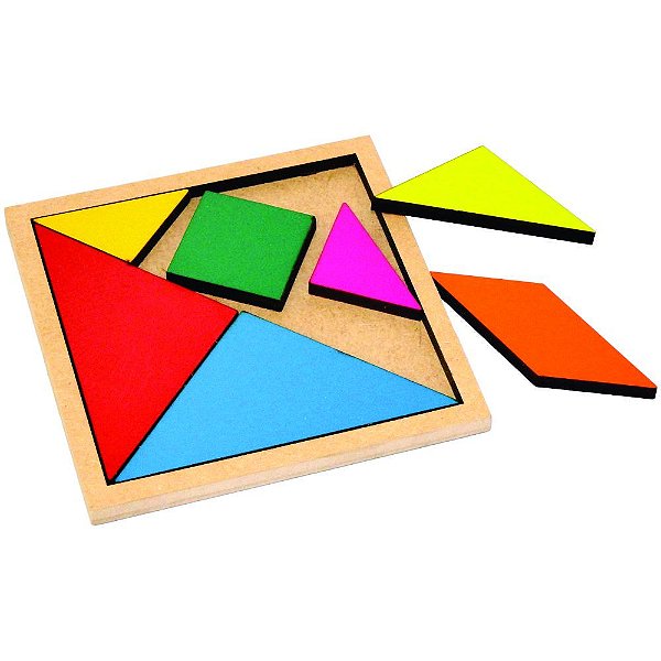 Tangram Quebra Cabeça Em Madeira Desafio Educativo Puzzle