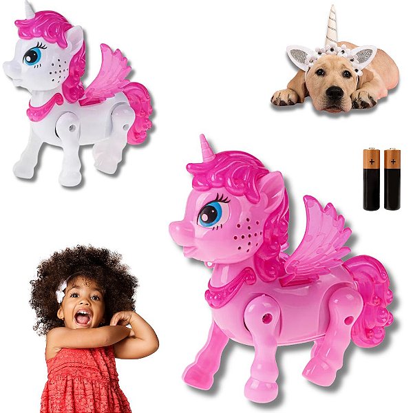 Pônei Unicórnio Brinquedo Asas Música E Luzes Princesa