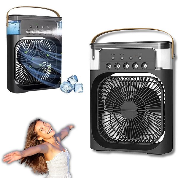 Ventilador Portátil Pulverizador Umidificador E Aromatizador