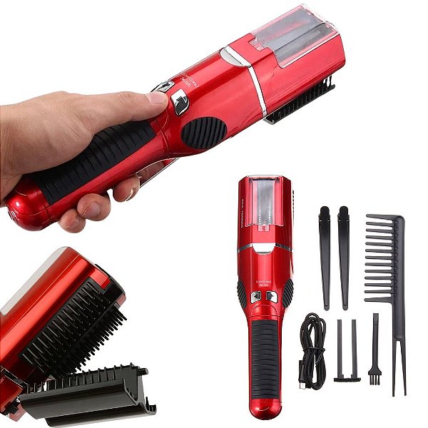 Maquina Bivolt Reparadora De Pontas Duplas Corte Bordado Anti Frizz