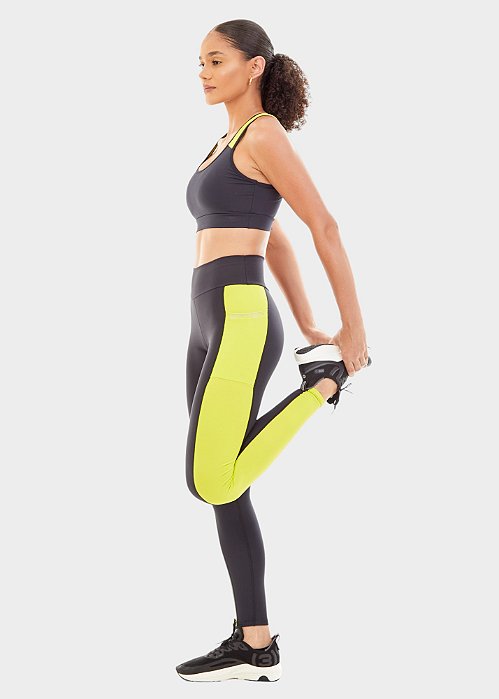 Calça Legging Run Preta e Citrine