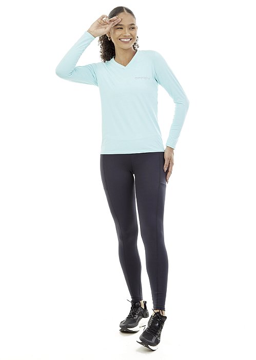 Camisa Feminina Uv Manga Longa Blue