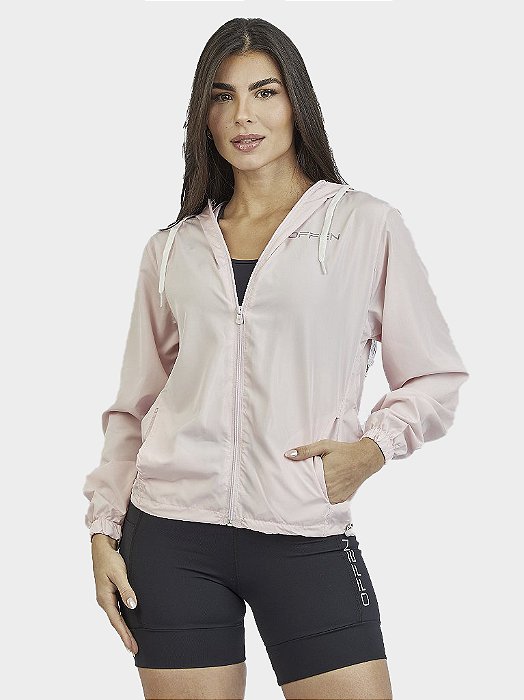 Corta Vento Feminino Rosa Claro