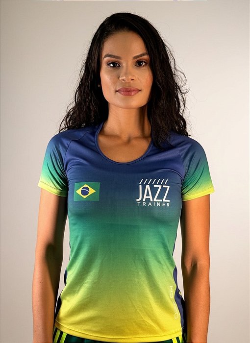 Camiseta Feminina Brasil Jazz Azul