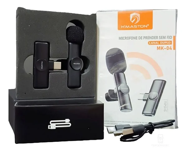 LAPELA MICROFONE SEM FIO MK04 TIPO-C