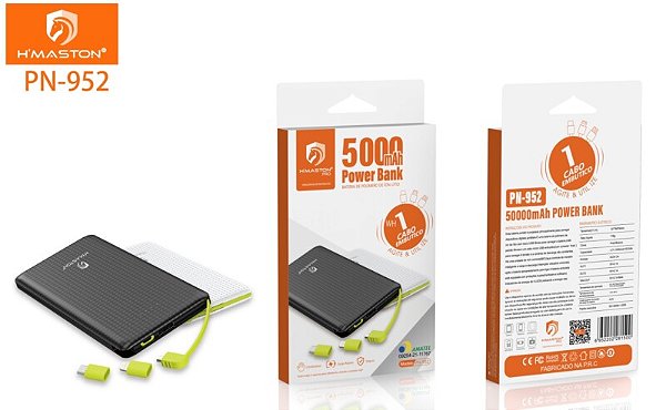 Power Bank 5000mAh carregador Portátil para Todos Dispositivos PN-952