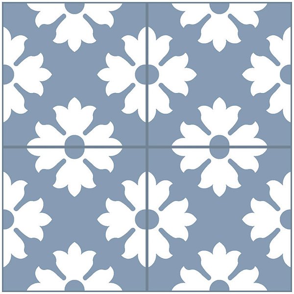 Adesivo de Azulejo Floral 20x20 cm (25 unidades)