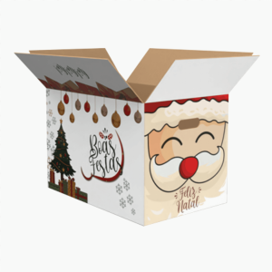 Caixa de Papelão para Cesta de Natal G - Papai Noel - C:51 x L:34 x A:34 cm (Kit c/ 10 unidades)