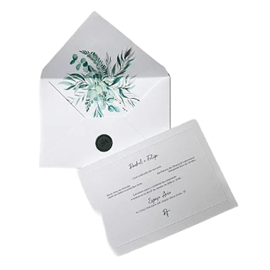 Convite de Casamento - Folhagens (Personalizado)