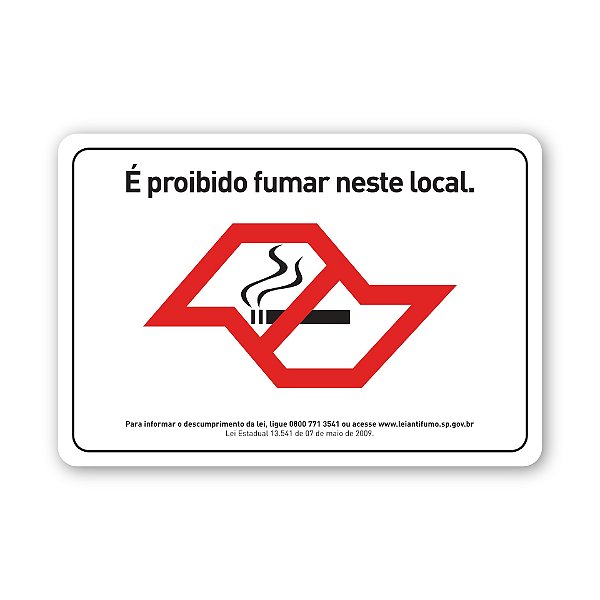 Placa de Sinalização - Antifumo SP