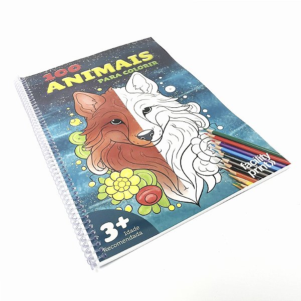 Caderno de Desenho - 100 Animais para Colorir