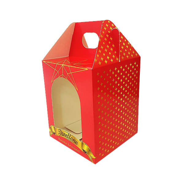 Caixa para Panettone 500g - Vermelha