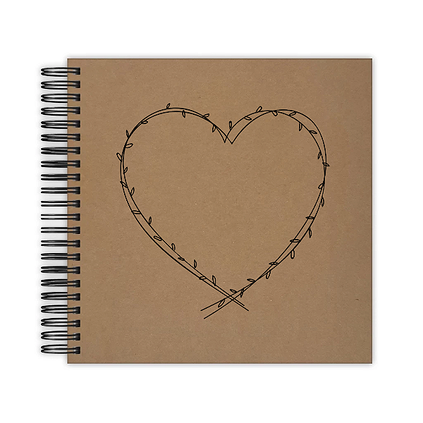 Caderno Scrapbook Kraft - Coração