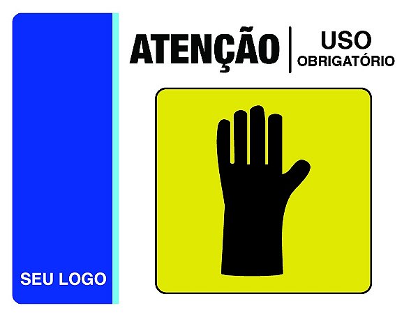 PLACA LUVA DE BORRACHA - EPI 02A - PERSONALIZADA