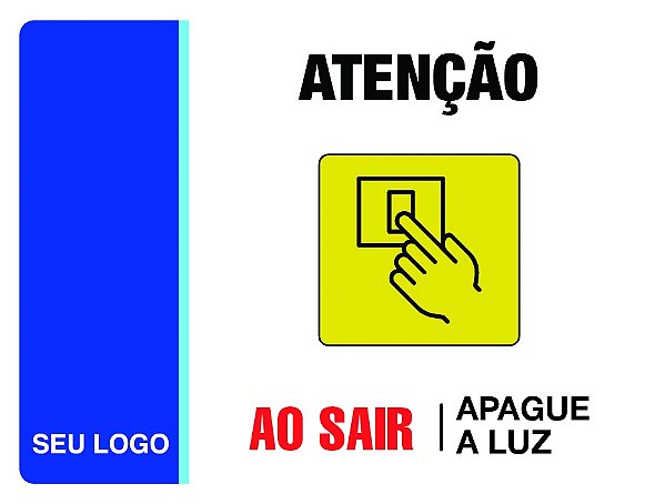 PLACA APAGUE A LUZ - PAT 36 - PERSONALIZADA