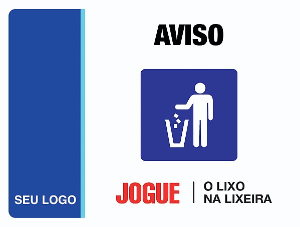 PLACA LIXEIRA - PAV 01 - PERSONALIZADA