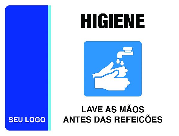 PLACA LAVE AS MÃOS - PHI 01 - PERSONALIZADA