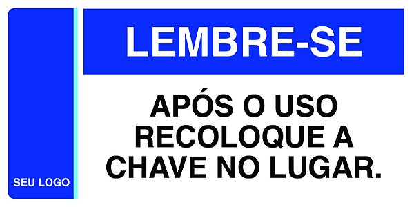 PLACA CHAVE NO LUGAR - PLB 03 - PERSONALIZADA